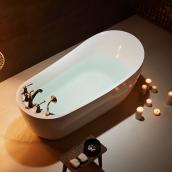 科泽独立浴缸家用成人亚克力无缝一体浴盆别墅浴池椭圆欧式大浴缸